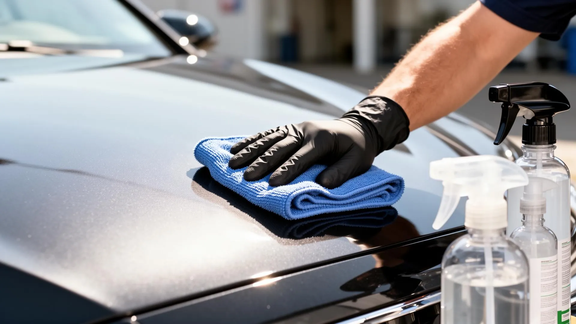 Mobile valeting pricing guide with calculator and cleaning products